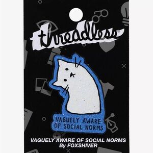 Cat Social Norms Glitter Enamel‎ Pin Hot Topic